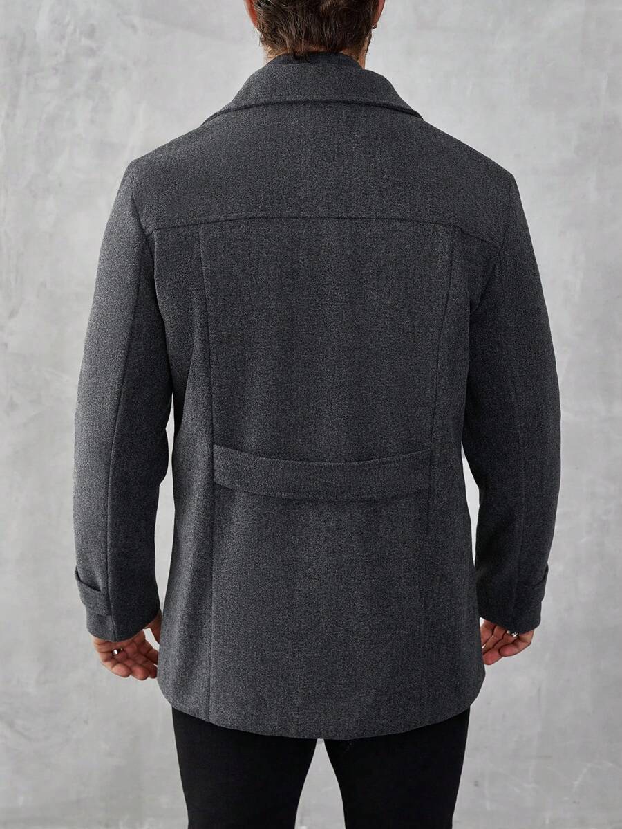 Mensa Hudson Men's Single-Breasted Stand Collar Topcoat