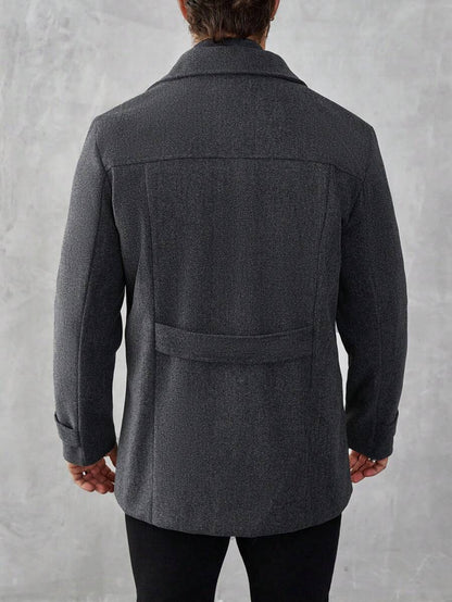 Mensa Hudson Men's Single-Breasted Stand Collar Topcoat