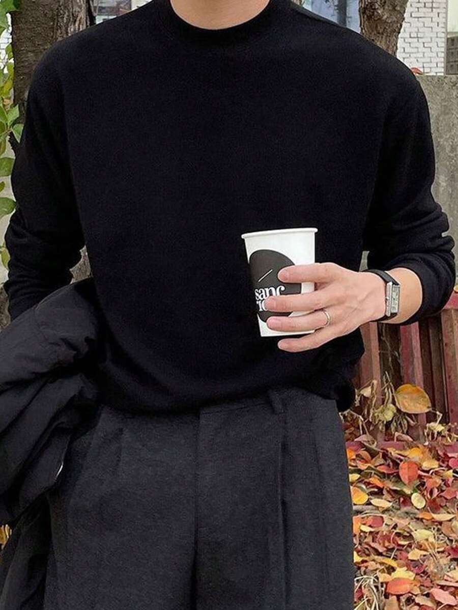 Mensa Hudson Men's Rib Knit Crew Neck Sweater