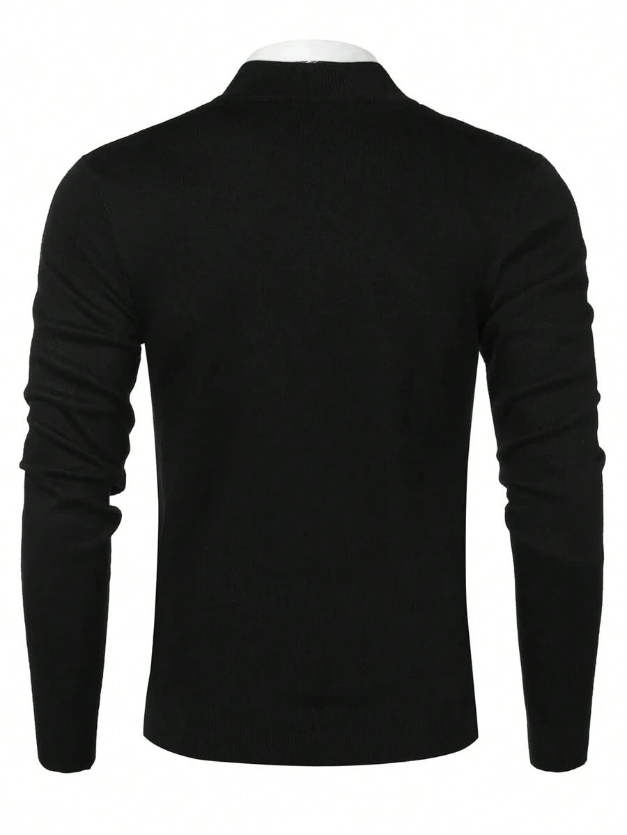 Mensa Hudson Men's Quarter-Zip Stand Collar Sweater
