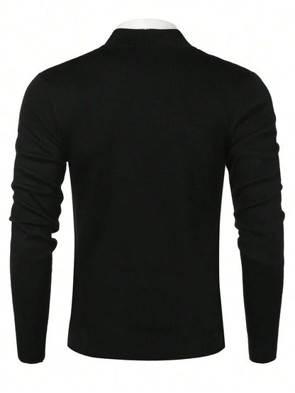 Mensa Hudson Men's Quarter-Zip Stand Collar Sweater