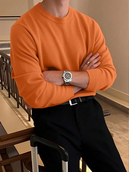 Mensa Hudson Men's Rib Knit Crew Neck Sweater