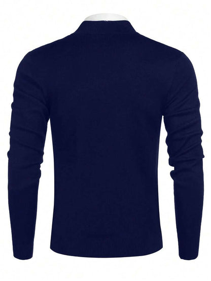 Mensa Hudson Men's Quarter-Zip Stand Collar Sweater