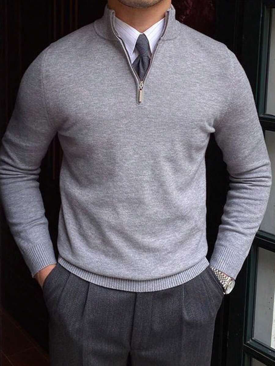 Mensa Hudson Men's Quarter-Zip Stand Collar Sweater