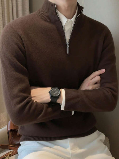 Mensa Hudson Men's Quarter-Zip Stand Collar Sweater