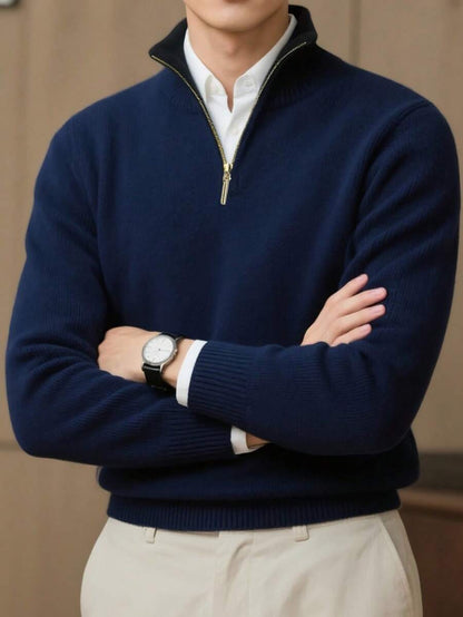 Mensa Hudson Men's Quarter-Zip Stand Collar Sweater