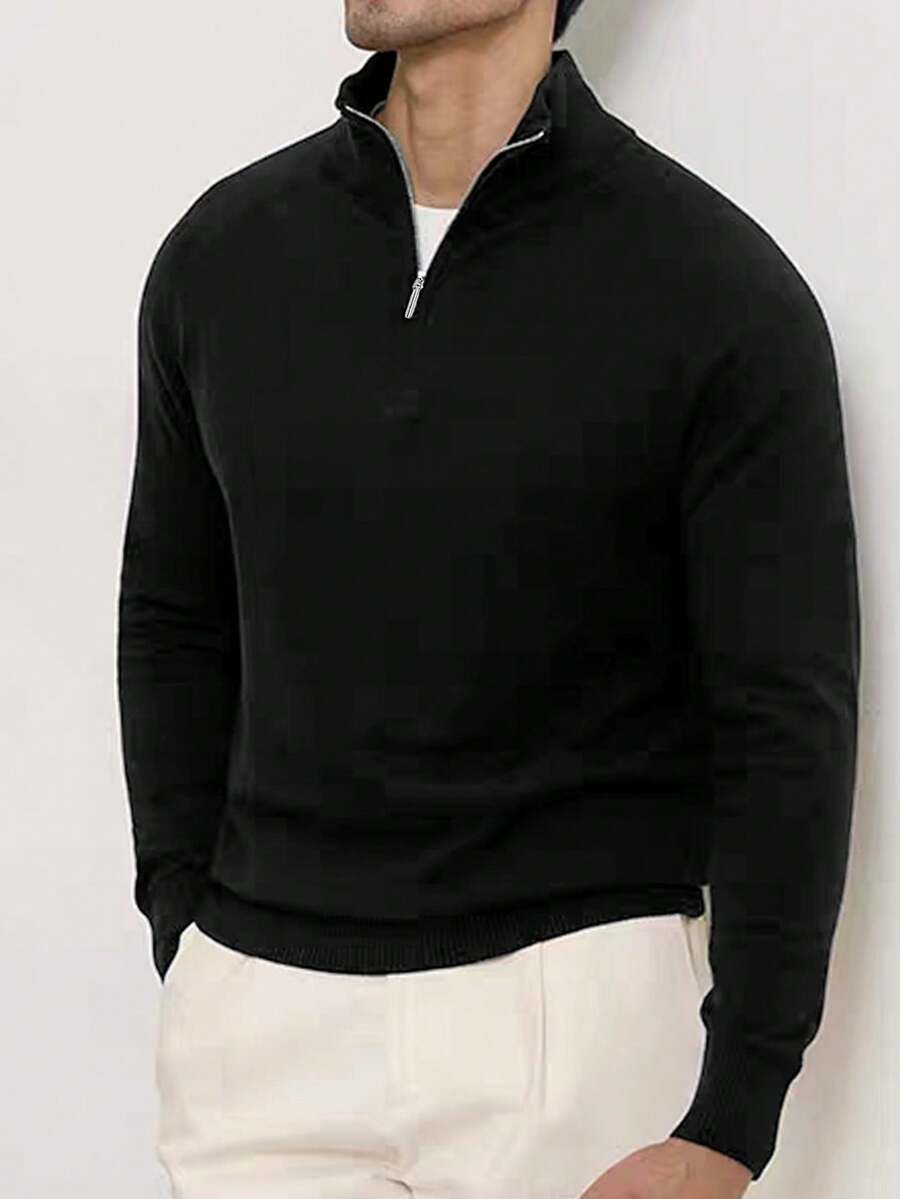 Mensa Hudson Men's Quarter-Zip Stand Collar Sweater