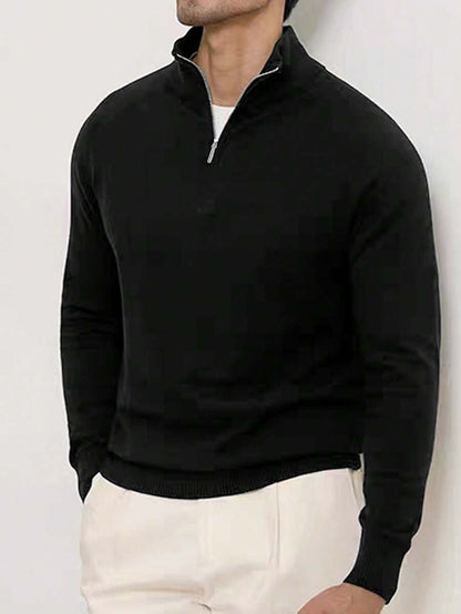 Mensa Hudson Men's Quarter-Zip Stand Collar Sweater