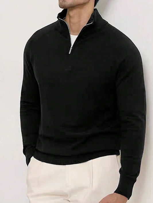 Mensa Hudson Men's Quarter-Zip Stand Collar Sweater