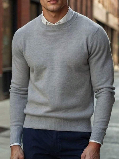 Mensa Hudson Men's Rib Knit Crew Neck Sweater
