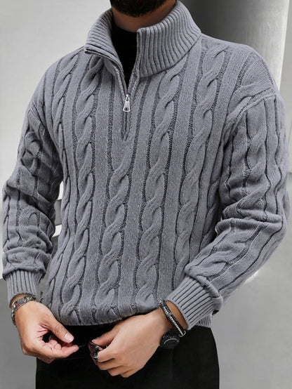 Mensa Hudson Men's Half-Zip Knit Polo Sweater