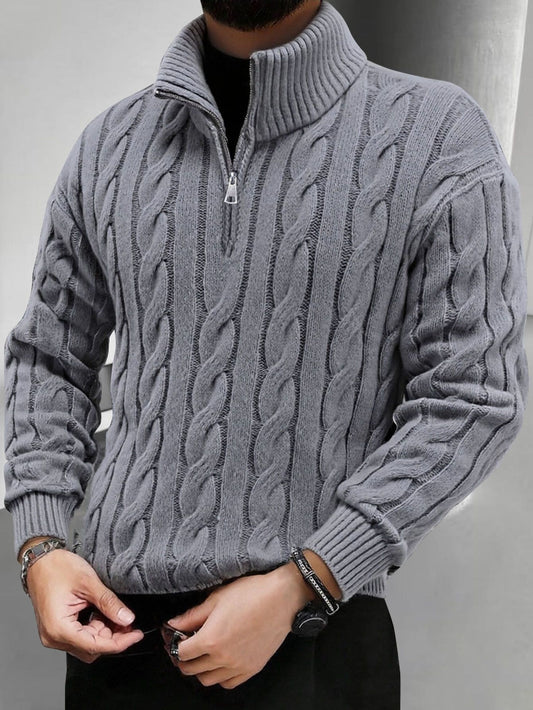 Mensa Hudson Men's Half-Zip Knit Polo Sweater