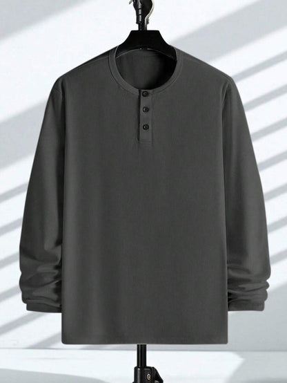 Mensa Hudson Men's Ribbed Long Sleeve Henley