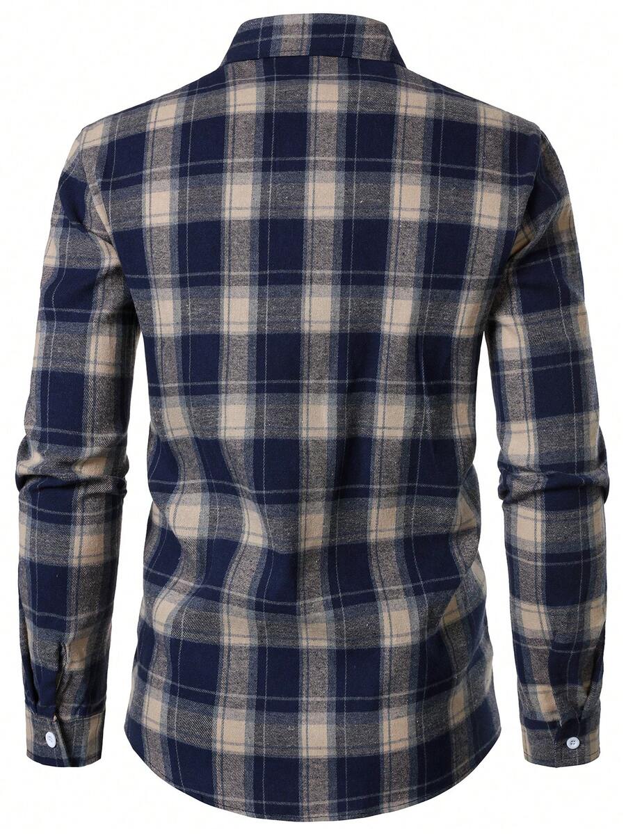 Mensa Hudson Men's Plaid Long Sleeve Button-Up Shirt