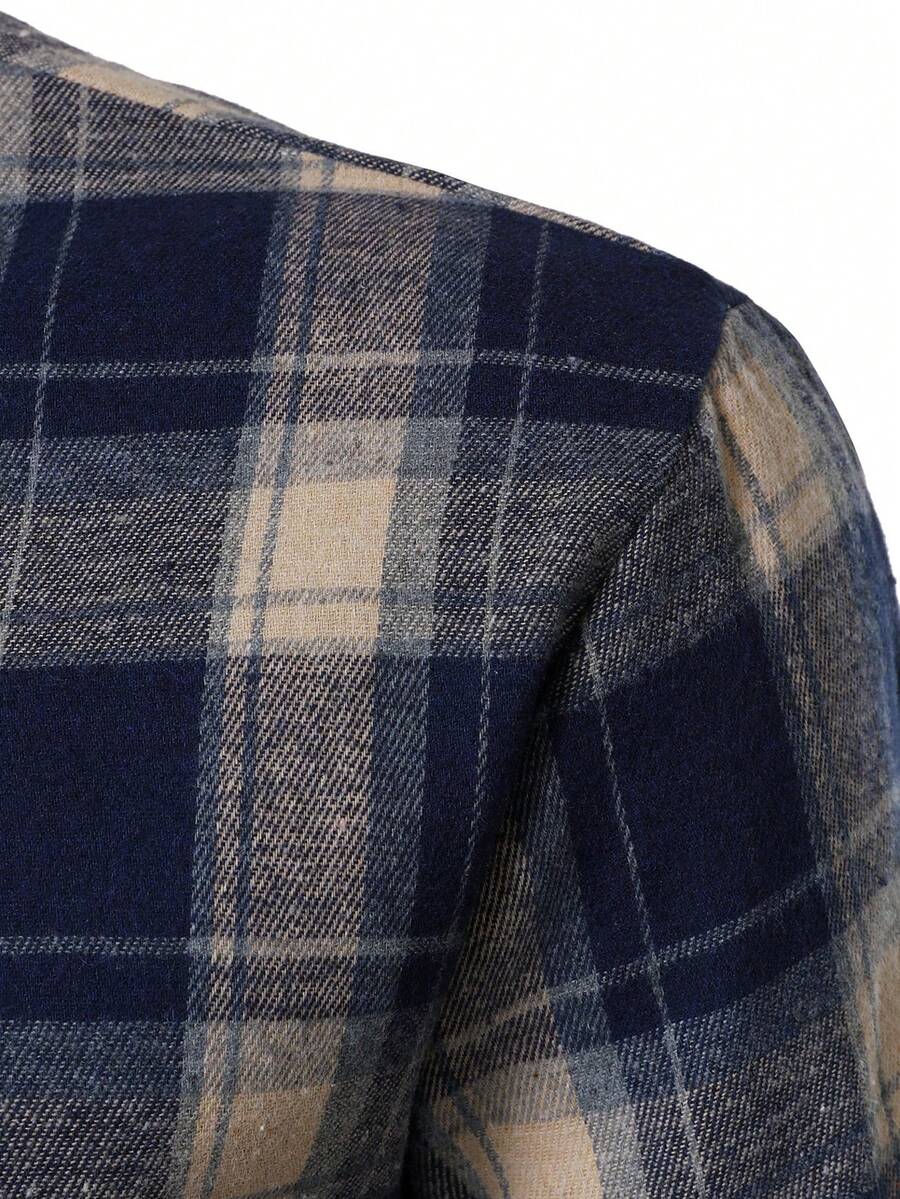 Mensa Hudson Men's Plaid Long Sleeve Button-Up Shirt