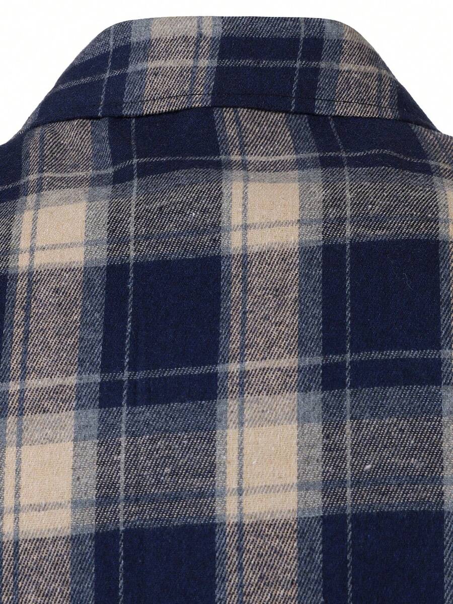 Mensa Hudson Men's Plaid Long Sleeve Button-Up Shirt