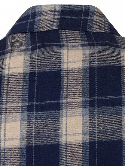 Mensa Hudson Men's Plaid Long Sleeve Button-Up Shirt