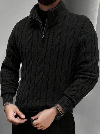 Mensa Hudson Men's Half-Zip Knit Polo Sweater