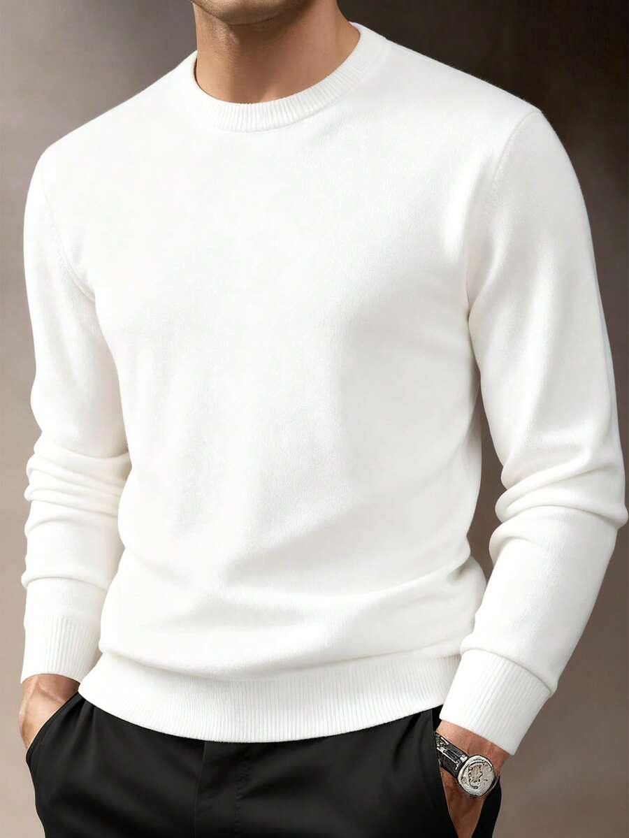 Mensa Hudson Men's Rib Knit Crew Neck Sweater