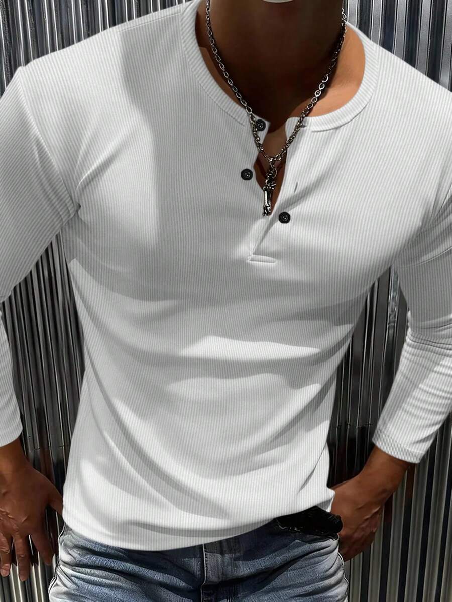 Mensa Hudson Men's Ribbed Long Sleeve Henley