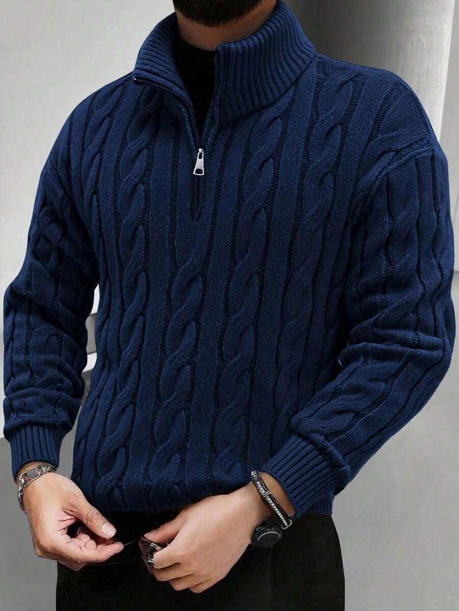 Mensa Hudson Men's Half-Zip Knit Polo Sweater