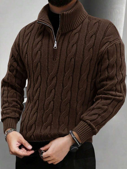 Mensa Hudson Men's Half-Zip Knit Polo Sweater