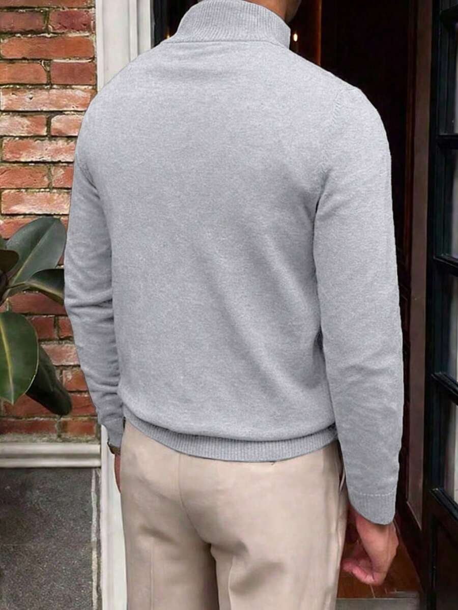 Mensa Hudson Men's Quarter-Zip Stand Collar Sweater