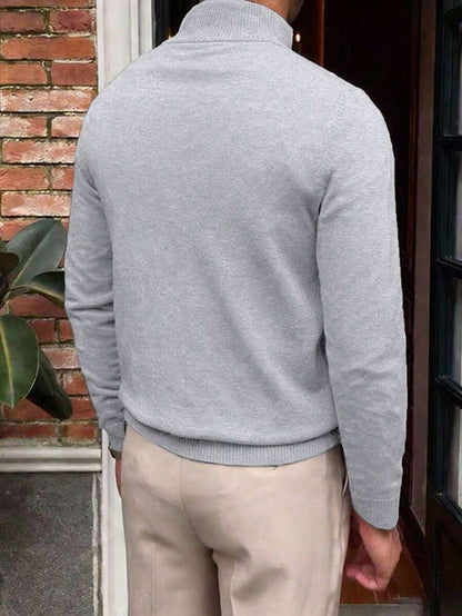 Mensa Hudson Men's Quarter-Zip Stand Collar Sweater