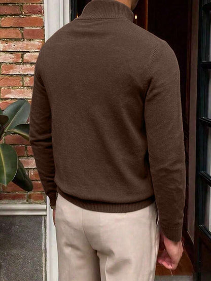 Mensa Hudson Men's Quarter-Zip Stand Collar Sweater