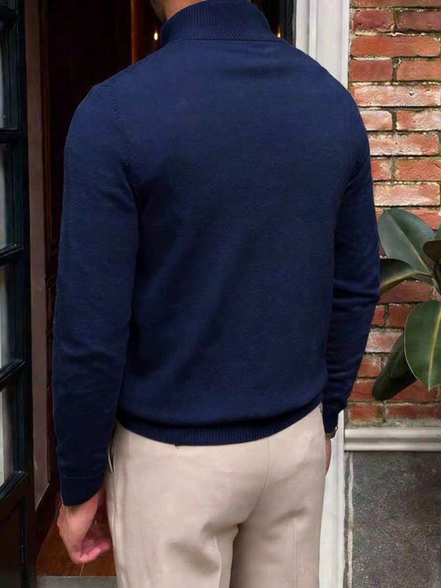 Mensa Hudson Men's Quarter-Zip Stand Collar Sweater