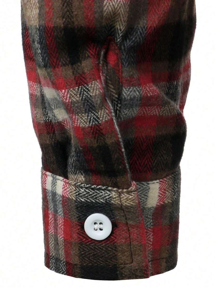 Mensa Hudson Men's Plaid Long Sleeve Button-Up Shirt