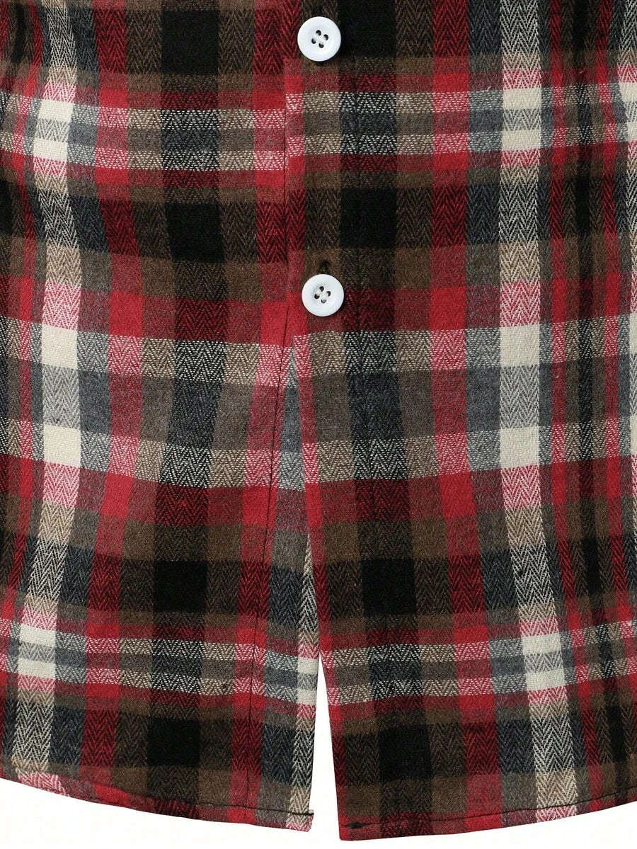 Mensa Hudson Men's Plaid Long Sleeve Button-Up Shirt