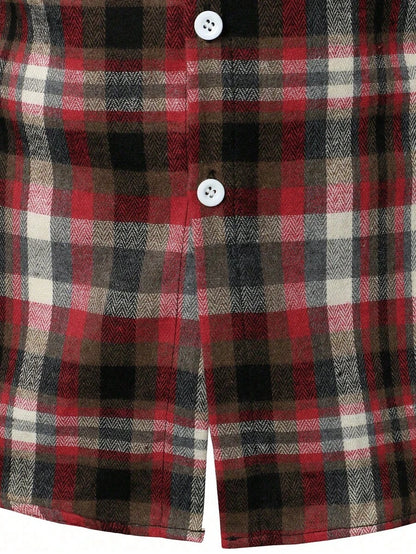 Mensa Hudson Men's Plaid Long Sleeve Button-Up Shirt