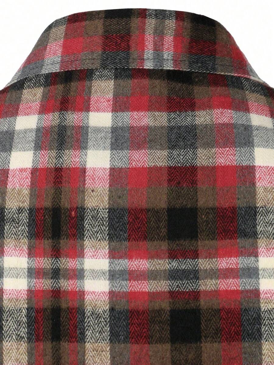 Mensa Hudson Men's Plaid Long Sleeve Button-Up Shirt