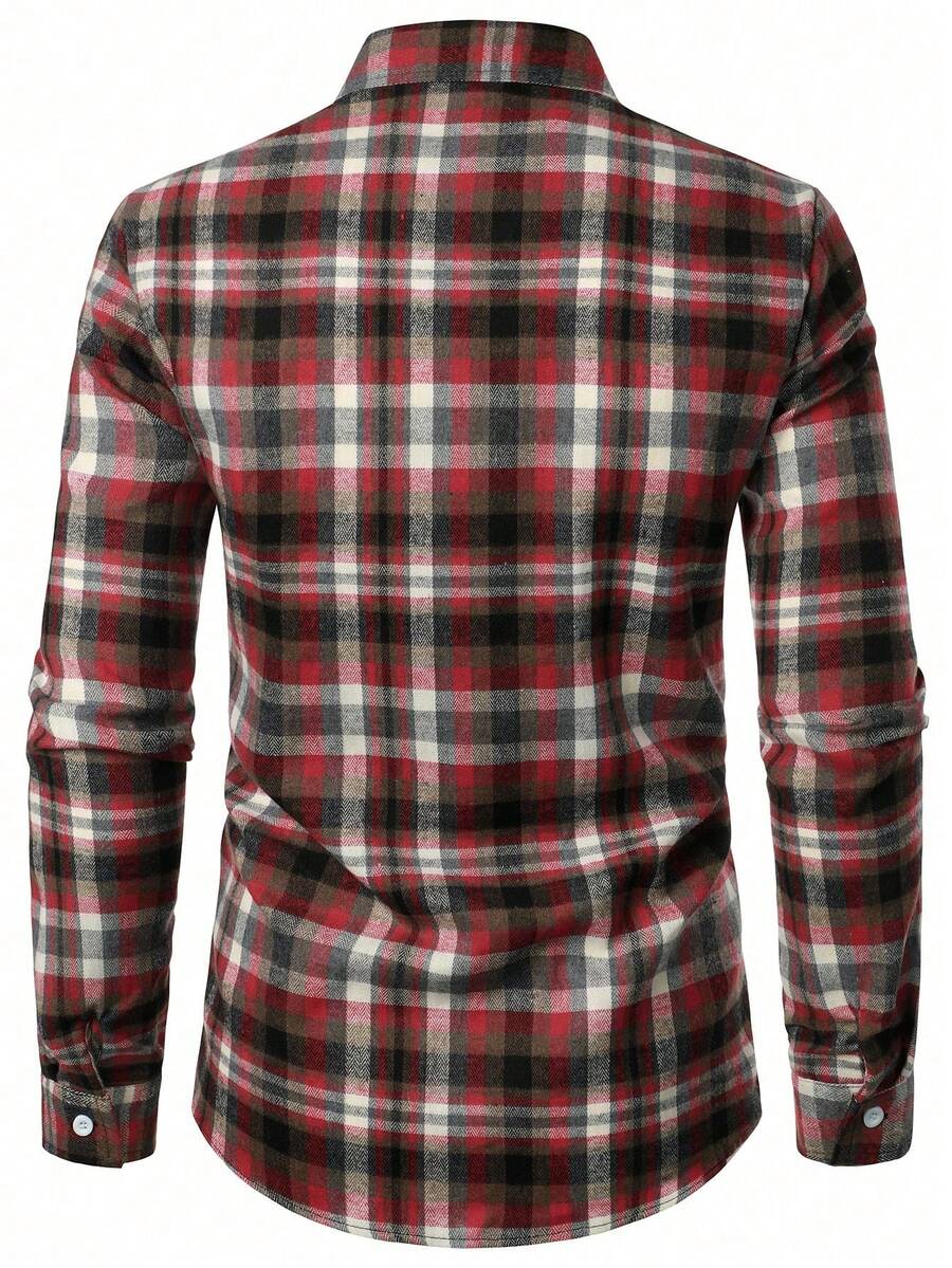 Mensa Hudson Men's Plaid Long Sleeve Button-Up Shirt