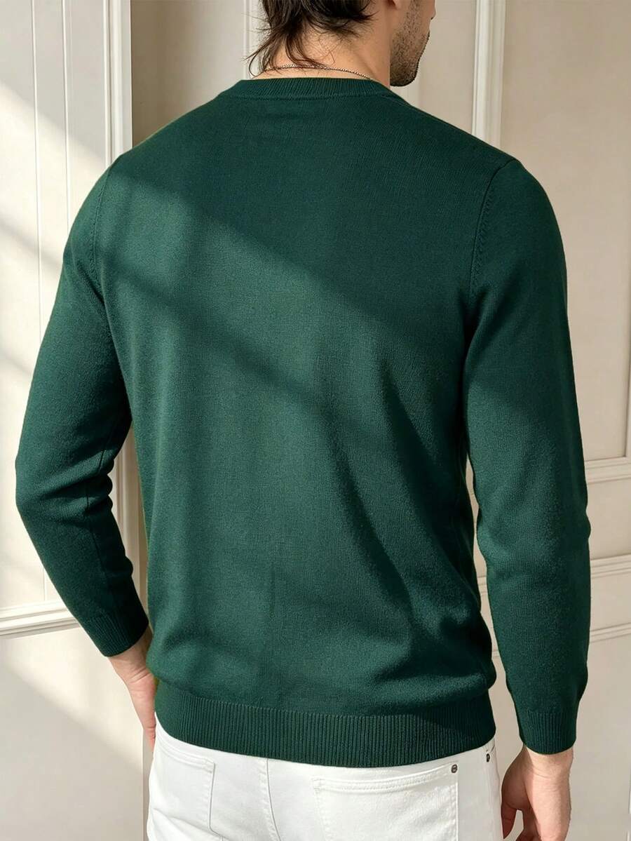 Mensa Hudson Men's Rib Knit Crew Neck Sweater