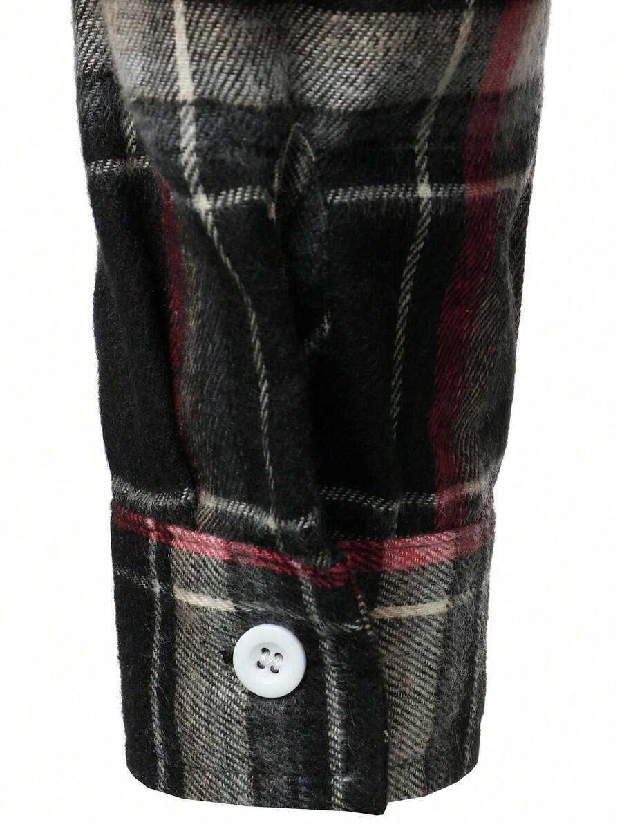 Mensa Hudson Men's Plaid Long Sleeve Button-Up Shirt