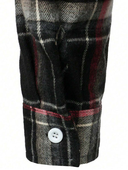 Mensa Hudson Men's Plaid Long Sleeve Button-Up Shirt