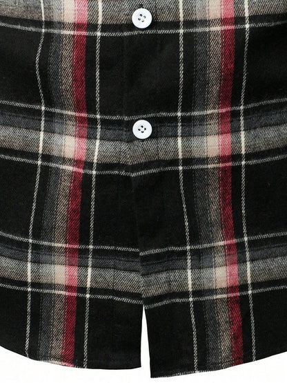 Mensa Hudson Men's Plaid Long Sleeve Button-Up Shirt