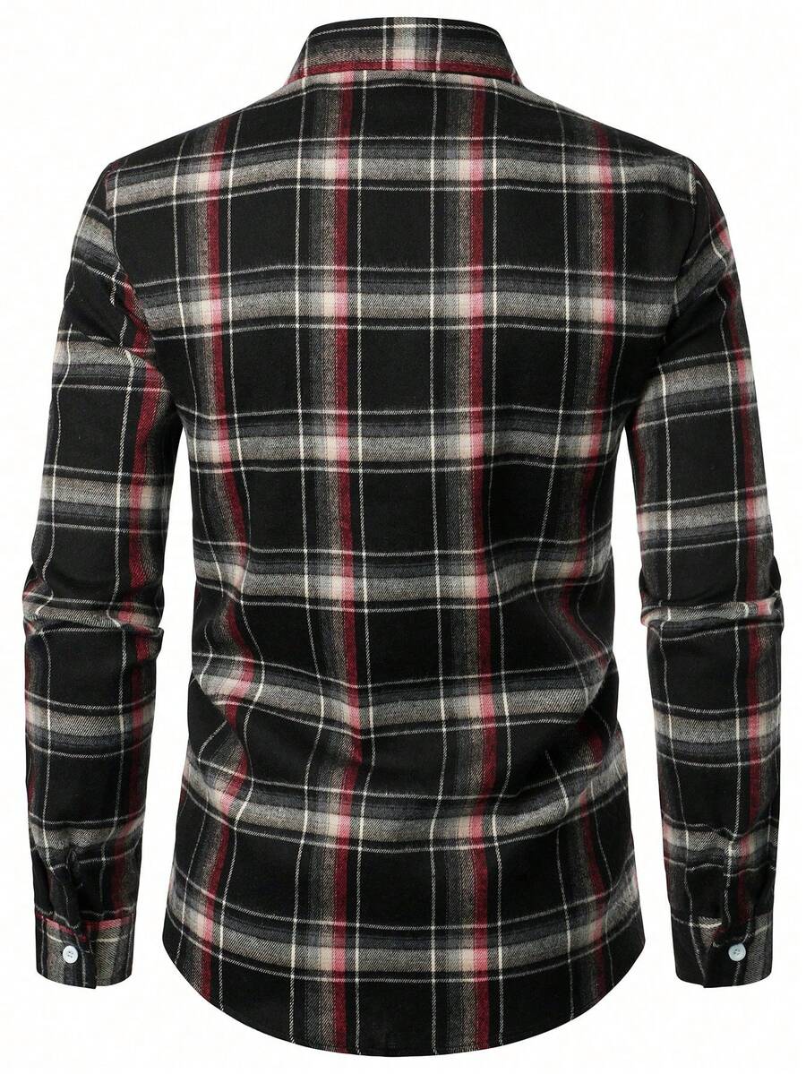 Mensa Hudson Men's Plaid Long Sleeve Button-Up Shirt
