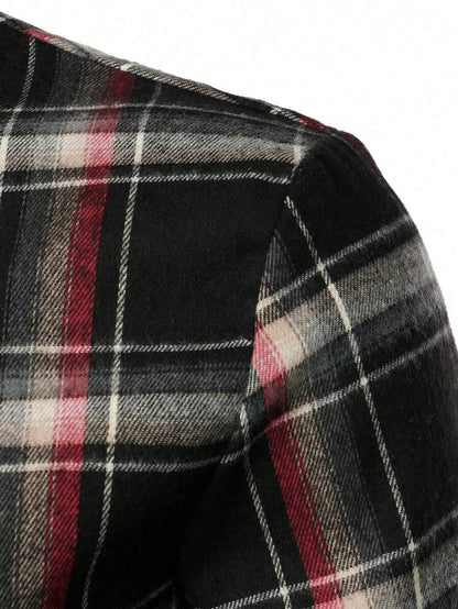 Mensa Hudson Men's Plaid Long Sleeve Button-Up Shirt