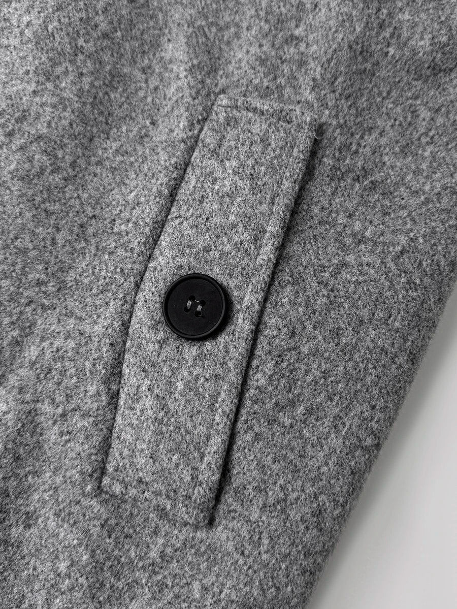 Mensa Hudson Men's Single-Breasted Stand Collar Topcoat
