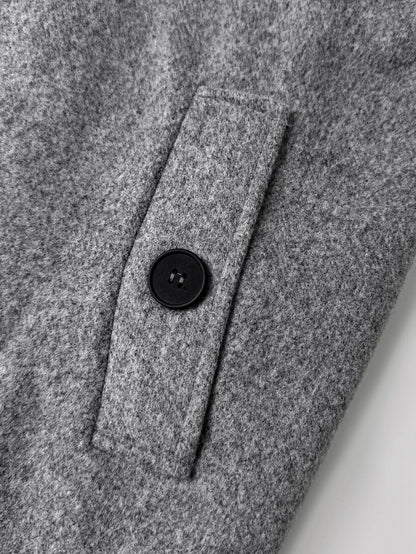 Mensa Hudson Men's Single-Breasted Stand Collar Topcoat