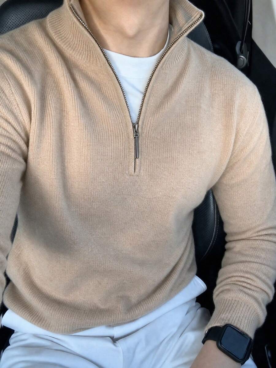 Mensa Hudson Men's Quarter-Zip Stand Collar Sweater