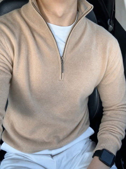 Mensa Hudson Men's Quarter-Zip Stand Collar Sweater
